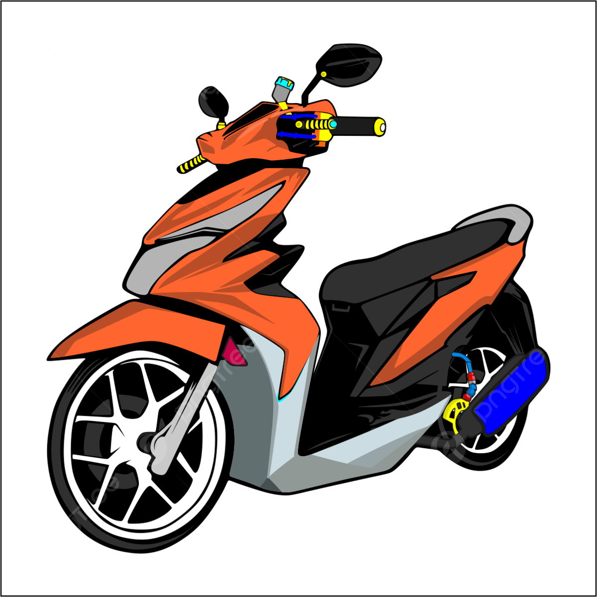 Matic Motorcycle White Transparent, Motorcycle Matic Beat Free Vector ...